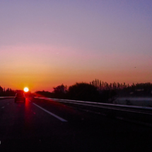 Motorway A54 at Sunrise - St Martin de Crau - France