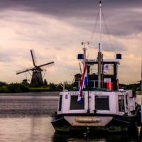 Typical landscape and boat - Dordrecht - Netherlands